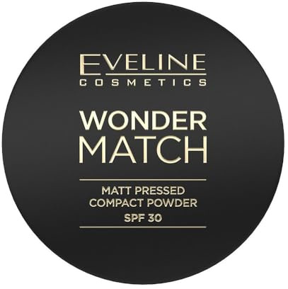 Eveline Cosmetics Wonder Match Kompaktpuder mit SPF 30 - Mattes Finish, Vegane Formel, Mittlere bis Volle Deckkraft