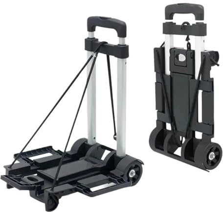 Handwagen Klappbar Zusammenklappbarer LKW-Schubkarrenwagen, Handsack-Radwagen, Kleiner zusammenklappbarer Haushaltsanhänger, tragbarer Stallwagen, Gepäckwagen FüR GepäCk Reisen Einkaufen