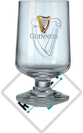 Guinness Stemmed Chalice Embossed Roxley 420ml X1 Beer Lager Pint Glass Glasses Man Cave 14oz Pub Club