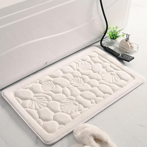 Tapis Salle De Bain La Pierre Blanche Tapis Salle De Bain Antidérapant Absorbant,Grand Tapis De Salle De Bain XXL,Doux Et Agréable pour La Peau, Lavables,Extra Epais Tapis De Douche