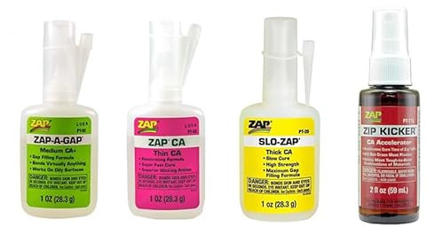 COMBO PACK - ZAP KICKER PT715 And Medium PT02 Super Thin PT08 PT20 Thick CA Glue