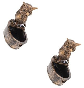 MAGICLULU 2st Eule Fließendes Wasser Garten Eule Outdoor-pflanzen Zimmerpflanze Landschaftsornament Figur Solar- Baum e Für Den Garten e Kunst Wasserbrunnen Wind Harz