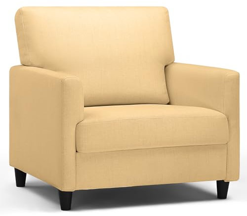 COMHOMA Relaxsessel Fernsehsessel TV-Sessel Loungesessel Sessel Wohnzimmer Einzelsofa für Schlafzimmer, Leseecke Seitenstuhl mit Weicher Memory-Schaum Loungesitz, Leinenbezug, Gelb