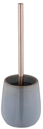 WC-Garnitur Mod. Sirmione freistehend Keramik Edelstahl Toilettenbürste Badezimmer Set Deko grau Kupfer Zylinder 10,5 x 40 cm schwarz