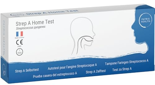 Patris Health® Strep A Selbsttest – Schnelltest zur Erkennung von Streptokokken A (Strep A Angina, Scharlach, Racheninfektionen) – Ergebnis in 10 Min