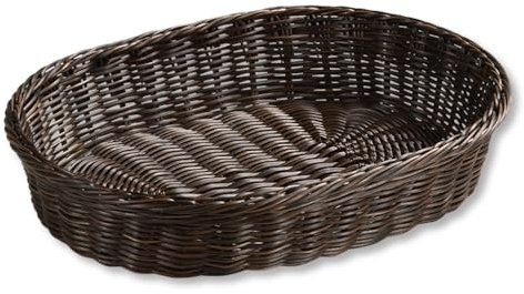 Kesper 17649 - Cestino per il pane in rete di plastica, 40 x 30 x 8 cm, colore: Marrone/Nero