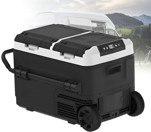 Congélateur voiture, Réfrigérateur mobile -20°C, glacière compresseur rechargeable avec Bluetooth, silencieux pour camion, van, camping, pique-nique,Withbattery-60L