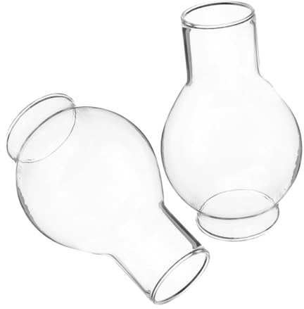 EPIGEIST 2 pantallas de cristal transparente para velas, cubierta de cristal resistente al viento con soporte para chimenea de tubo alto, fácil cuidado para restaurante y boda