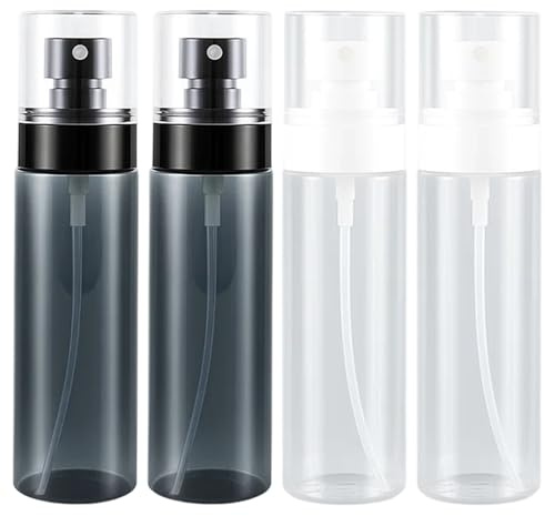 4 Mini Spray 100ml Spray Bottles, Pack of Bottles for Travel, Fine Mist Spray Bottle for Toiletries, It can be used as makeup setting, portable fragrance and quick facial moisturizing spray