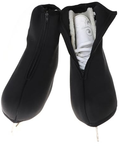 Negro Fundas Para Patines,Fundas Para Botas Para Patines | elásticas para patines de hielo con cremallera - Accesorios de patinaje sobre hielo, fundas negras para patines de hockey para adolesc