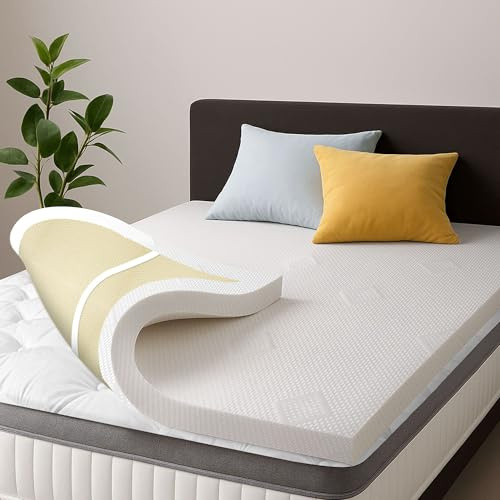 Comfyflex Memory Foam Mattress Topper with Zip Cover | High-Density Orthopedic Pressure Relief Topper | Non-Slip Backing & Secure Elastic Straps | Ultra-Soft Comfort (3ft Single - 5cm Depth)