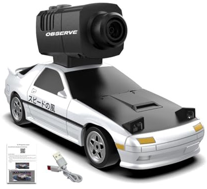 MechEdu Kleines Hochgeschwindigkeits RC Drift Auto, 4WD Vollproportionales RC Auto Mit Integrierter Kamera, Ideal Für Anfänger & Erwachsene (Weiß)