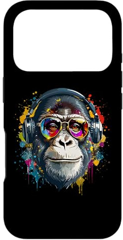 DJ Monkey avec Casque Techno Rave Disco Disco Jockey DJ Coque pour iPhone 17 Pro