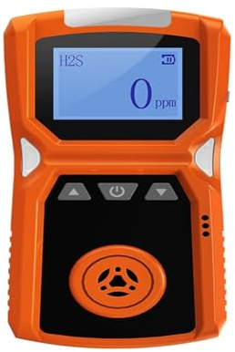 Detector de Gas portátil Industrial H2/CO/PH3/CO2/H2S/NH3/O2/NO2/NO/EX/CH4 Detector de Alarma de Gas Combustible Carga USB 0-100% LEL Amplias Aplicaciones(H2S-0-100ppm)