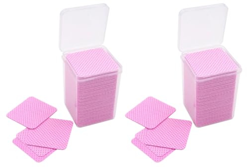 VICASKY Lingettes Démaquillantes pour Ongles Jetables 400 Pcs Tampons Dissolvants pour Vernis et Colle Tissu Non Tissé Rose Nettoyant Manucure Pratique pour Usage Professionnel et