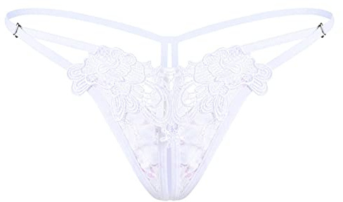 SHOBDW Tangas Sexy Mujer Mini String Bordadas Huecas para Mujer Bragas Sexis De Cintura con Tanga Y Abertura Lateral Elásticas Faja Reductora Invisible Divertido Abierto Panties Bikini Braga