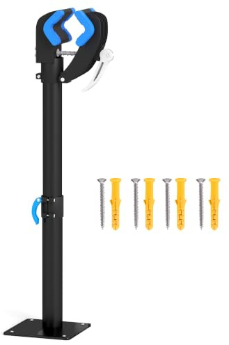 HOMCOM Support de réparation de vélo Réglable en Hauteur Max. 25kg Noir | Pince Rotative 360°, Pieds d'Atelier ou Muraux, Support Vélo pour Montage, Entretien