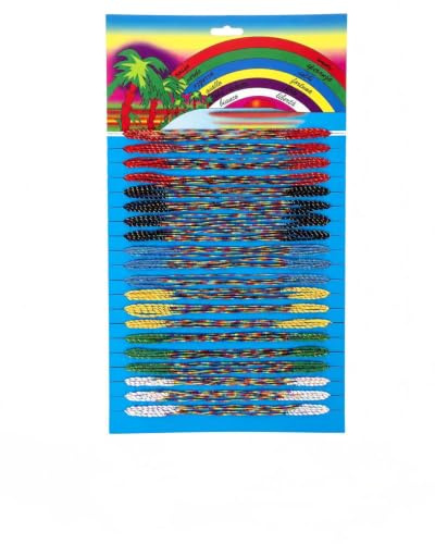RAVNIX 100 Bracelets d'Amitié Tressés Arc-en-Ciel, Bracelet Porte-Bonheur Réglable Ethnique en Fil Solide | Idéal pour Cadeaux Anniversaire Enfant, Fête, Partage et Créativité