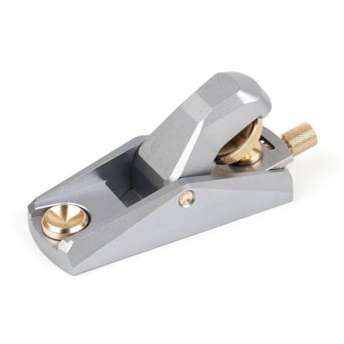 Jiuvaso Mini Rabot à Faible Angle Rabot de Paume Rabot de Bloc Rabot Manuel Rabot de Finition Corps Compact à Faible Angle, 105 39 52mm, Standard - Rabot En Aluminium À Angle Bas Gris