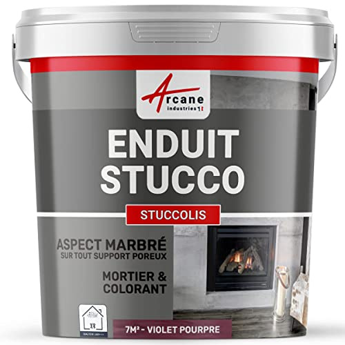 Pintura estuco, REVESTIMIENTO STUCCOLIS - 172 con mortero y colorante - Violeta Púrpura - ARCANE INDUSTRIES