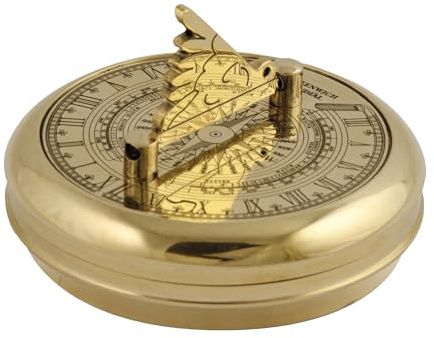 Nauticalia Greenwich Taschen-Sonnenuhr, Messing, 7 cm