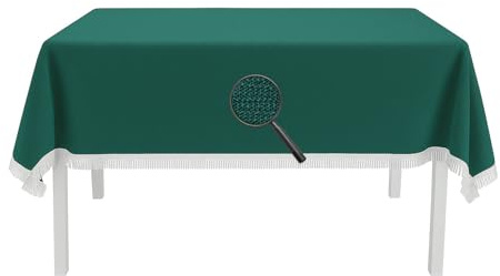EXKLUSIV HEIMTEXTIL Gartentischdecke mit Fransen Tischdecke Classic Outdoor PVC Weichschaum rutschhemmend für Garten, Balkon, Terrasse 130x180 cm eckig grün