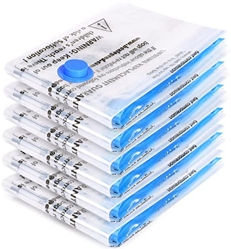 BoxLegend Vakuumbeutel 6 Stück, 6M*70x50cm,Vakuum Aufbewahrungsbeutel Reise Vakuum Wiederverwendbar Kleiderbeutel für Kleidung Bettdecken Bettwasche Kissen Wolldecken