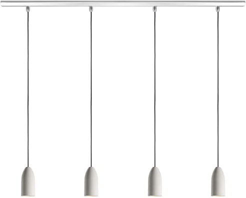 Buchenbusch urban design 4er Küchenlampe hängend light edition, Pendelleuchte Esstisch mit Textilkabel Dunkelblau, Hängelampe Wohnzimmer aus Beton