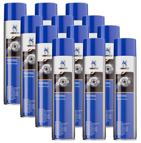 Normfest Bremtec Bremsenreiniger – mit Aceton, rückstandsfrei, für Bremsen, Metallteile und Klebeflächen, Starke Reinigungsleistung für Werkstatt und Industrie, schnell trocknend, 12x 600 ml