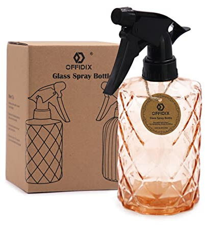 OFFIDIX Glas-Sprühflasche, feiner Nebel, Pflanzennebel, Hand-Druckgießkanne, verstellbare Düse, Glas-Sprühflasche, 0,35 l, Handsprühflaschen für Gartenpflanzen, Reinigungslösungen
