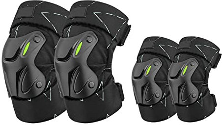 HGTRH Mountain Bike Knee Pads, Knee Pads And Elbow Pads For Adults Knee Shin Guards/Elbow Guards For Adults Knee Shin Guards Mountain Biking Knee Shin Brace Elbow Knee, 4 Pcs