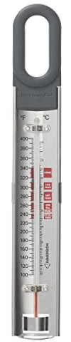 KitchenAid Gebogenes Süßigkeiten- und Frittierthermometer, verstellbarer silikonbeschichteter Clip, passend für die meisten Kochgeschirr, Anthrazitgrau