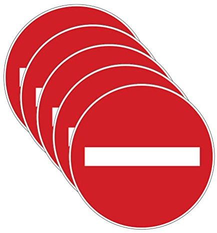 Haobase 5 Stück Kein Eingang Schild Aufkleber - 12cm x 12cm - Selbstklebendes Vinyl