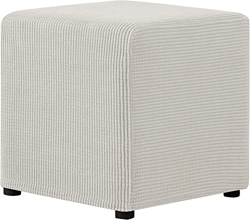 AQIGR Copri Pouf Quadrato 40 x 40 Elasticizzato Fodera per Poggiapiedi, Rettangolare Estensibile Fodera per Sgabello Coprisgabello Copri Ottomano Copertura Protettiva per Poggiapiedi