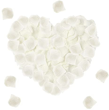 UUEMB 2000 Stück Rosenblätter, Kunstseide Rosenblatter Cremeweiß Geschmacklose für Valentinstag Hochzeit Jubiläen Geschenk Geburtstag Romantische Anlass Fantastische Schlafzimmer Dekoration