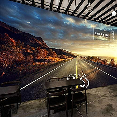 Route 66 Landschaft Restaurant Cafe Retro Nostalgie Geeignet Für Wohnzimmer Schlafzimmer Heimdekoration Modern Tapeten Wohnkultur Fototapete 3D Effekt Wohnzimmer Schlafzimmer Kinderzimmer-400Cm×280Cm