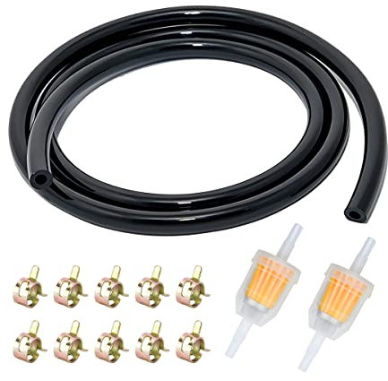 CGEAMDY Manguera Gasolina 2 Metro Kit, Kit Manguera Gasolina Abrazaderas Manguera 10 Piezas Filtro de Gasolina Tuberia para Coche, 6 mm Mangueras de Gaso Línea de Combustible Kit Tubo Gas