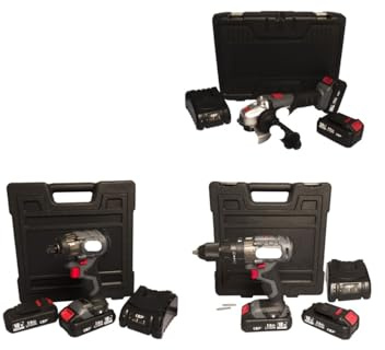 CEP Kit de herramientas eléctricas con amoladora angular de batería ML-CAG10, destornillador de pulso ML-LS22 y taladro atornillador ML-CD125