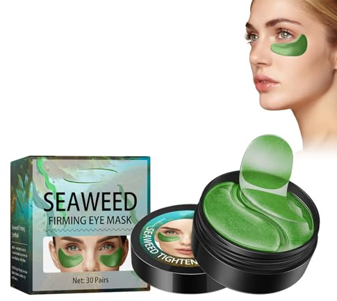 Dyceittdia 60PCS Maschera per Gli Occhi, Maschera per Gli Occhi Alle Alghe, Patch per Gli Occhi di Alghe, Maschera Occhi liftante Alle Alghe Marine, Maschera Occhi Rassodante, Eye Mask