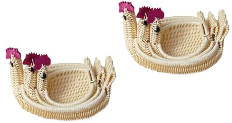 TOPBATHY 6pcs Seagrass Basket Imitated Rattan Toy Storage Woven Basket Desktop Organizer