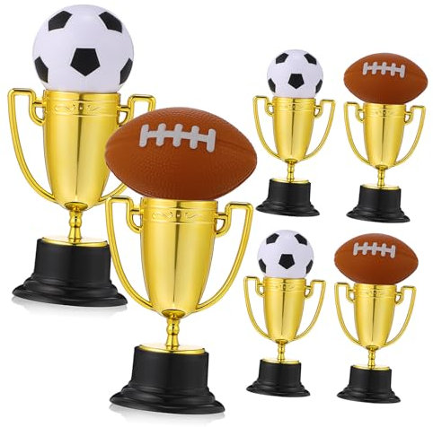 YARNOW 6pezzi Coppa Plastica Baseball Calcio Premi Vincenti Concorsi Feste Bomboniere Mini Premio Decorazione da Celebrazione