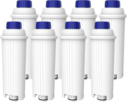 Waterdrop Kaffeefilter, Ersatz für De'Longhi® Wasserfilter DLSC002, 8 Pack | Kompatibel mit De'Longhi® Magnifica® S, Eletta® Explorer, Dinamica® und ECAM-Serie, Espressomaschine, TÜV SÜD Zertifiziert
