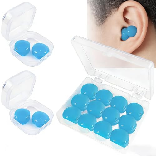 8 Pairs Premium Silicone Ear Plugs, Reusable Waterproof for Sleep | Moldable Fit Helps Reduce Noise for Study, Travel, Shooting and Mowing, with Soft Comfort and Easy Daily Carry