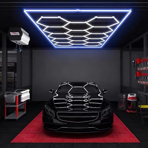 Sedtonmu Sechseckige Garagenleuchten 6500K Hexagon LED Garage Light LED Garagenlichter für Autoaufbereitung Garage Werkstatt und Fitnessstudio,D