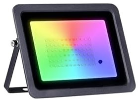 MEIVIYA Proyector LED para exteriores Proyector LED RGB 30W 50W 100W Luces LED RGB IP68 Proyector LED Impermeable Proyector De Navidad For Exteriores(Black_30W)