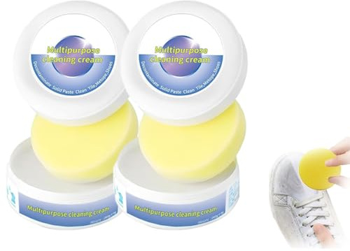 Multifunktionale Reinigungs- und Fleckentfernungscreme, Mehrzweck-Reinigungscreme, Multifunktionale Reinigungscreme für Schuhe, Reiniger für weiße Schuhe mit Schwamm (2pcs)