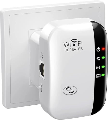 WiFi Extender Booster, WLAN Repeater Verstärker Bis Zu 5000sq.ft Mit Repeater/AP Modus, Long Range Amplifier Mit Ethernet Port Zu Allen Geräten, 1-Key Setup, Access Point