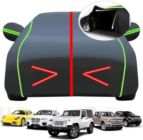 Autoabdeckung Vollgarage für Smart Fortwo W453 EQ 2020- (269,5 x 166,3 x 155,5cm),Mit Baumwolle gefüttert, Regen- und schneefest, UV-beständig, für alle Jahreszeiten geeignet