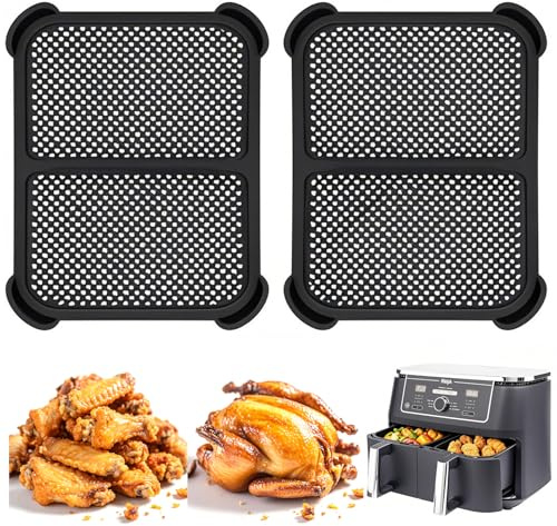 2 Stück Airfryer Spritzschutz für Ninja Foodi Max AF400EU AF451EU DZ401, Airfryer Zubehör für Ninja Heißluftfritteuse Spritzschutz Silikon Spritzschutz für Ninja Heißluftfritteuse Zubehör