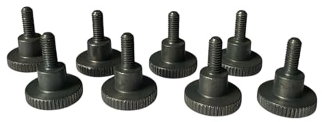 Precisiongeek - Lot de 8 vis à tête moletée en acier noir DIN 464 - M4 x 12 mm